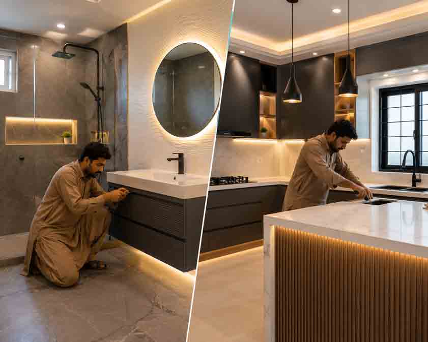 Kitchen and bathroom remodeling service in Lahore